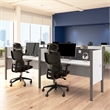ProBiz Double Cubicle Desk with Low Privacy Panels in White - Engineered Wood