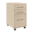Hustle 3 Drawer Rolling File Cabinet with Lock in Natural Elm - Engineered Wood