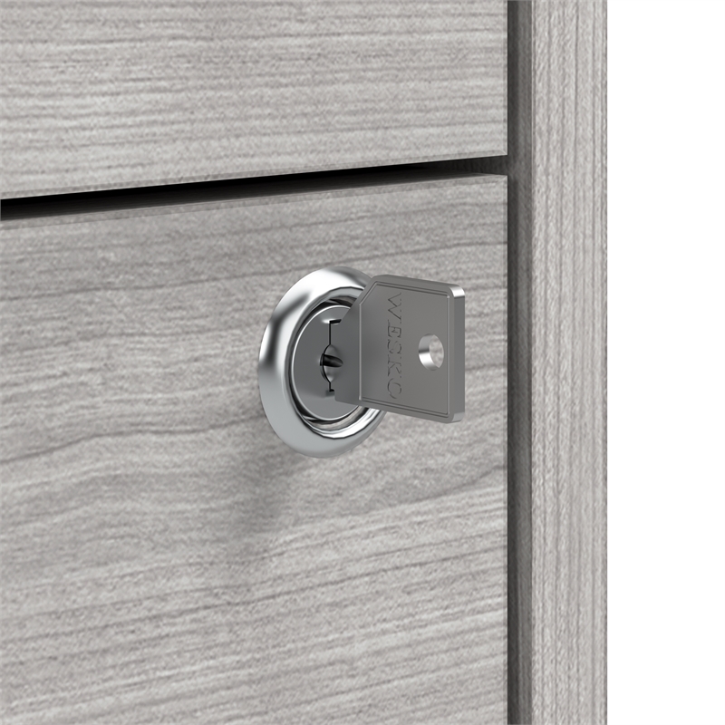 Hustle 3 Drawer Rolling File Cabinet with Lock in Plat. Gray - Engineered Wood