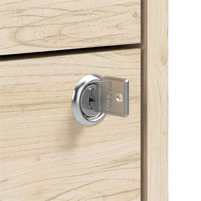 Hustle 2 Drawer Lateral File Cabinet with Lock in Natural Elm - Engineered Wood