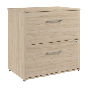 Hustle 2 Drawer Lateral File Cabinet with Lock in Natural Elm - Engineered Wood