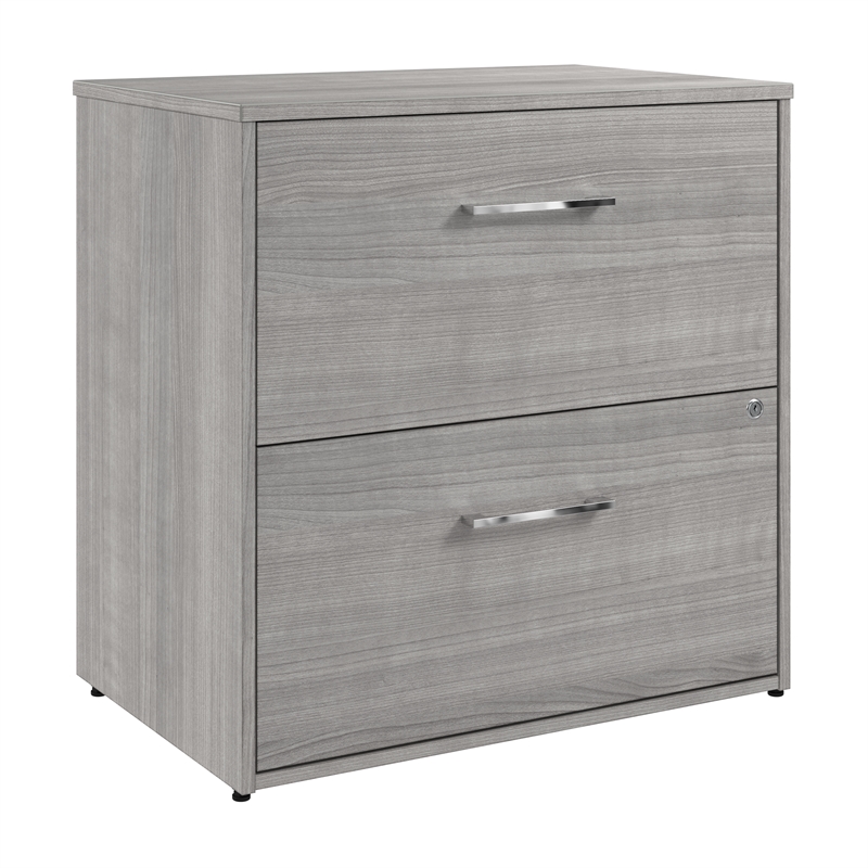 Hustle 2 Drawer Lateral File Cabinet with Lock in Plat. Gray - Engineered Wood