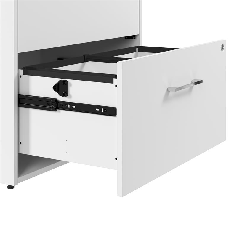 Hustle 2 Drawer Lateral File Cabinet with Lock in White - Engineered Wood