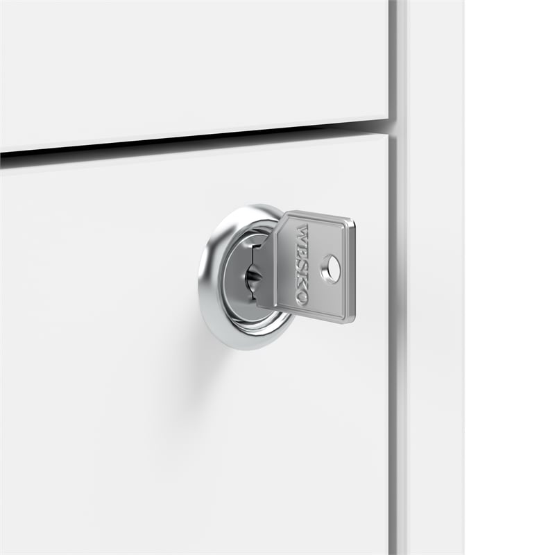 Hustle 2 Drawer Lateral File Cabinet with Lock in White - Engineered Wood