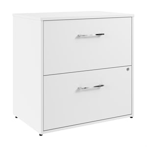 Hustle 2 Drawer Lateral File Cabinet with Lock in White - Engineered Wood