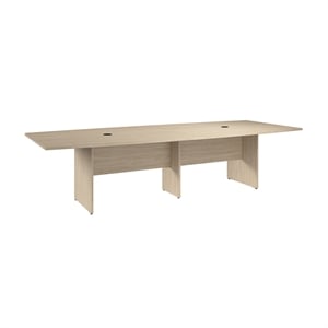 120W Office Conference Table with Wood Base in Natural Elm - Engineered Wood