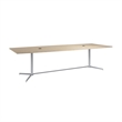 120W Office Conference Table with Metal Base in Natural Elm - Engineered Wood