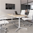72W Office Conference Table with Metal Base in Natural Elm - Engineered Wood
