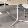 72W Office Conference Table with Metal Base in Natural Elm - Engineered Wood