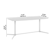 72W Office Conference Table with Metal Base in Natural Elm - Engineered Wood