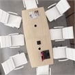 96W Office Conference Table with Metal Base in Natural Elm - Engineered Wood