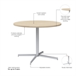 42W Round Conference Table with Metal Base in Natural Elm - Engineered Wood