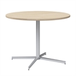 42W Round Conference Table with Metal Base in Natural Elm - Engineered Wood