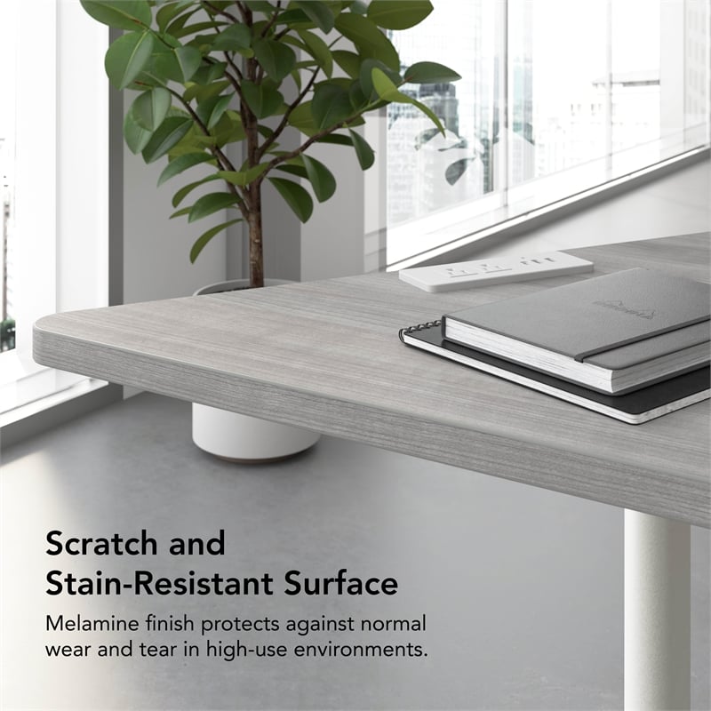 Synergy 60-inch Trapezoid Modular Conference Table in Gray - Engineered Wood