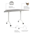 Synergy 60-inch Trapezoid Modular Conference Table in Gray - Engineered Wood