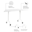 Synergy 60-inch Trapezoid Modular Conference Table in White - Engineered Wood