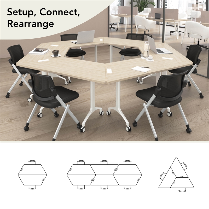Synergy 72-inch Trapezoid Modular Conference Table in Elm - Engineered Wood