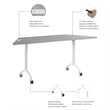 Synergy 72-inch Trapezoid Modular Conference Table in Gray - Engineered Wood