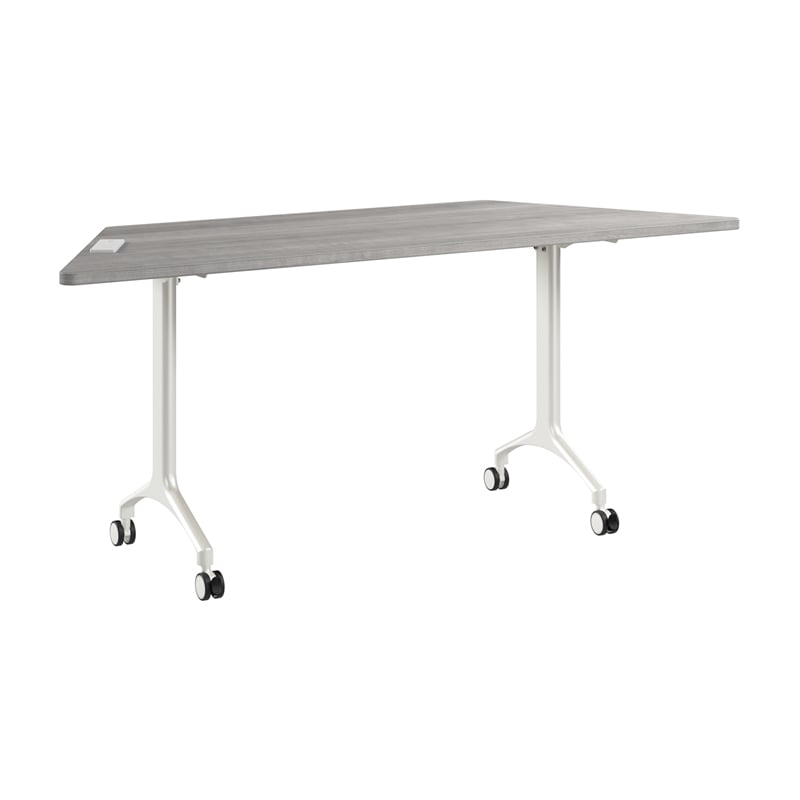 Synergy 72-inch Trapezoid Modular Conference Table in Gray - Engineered Wood