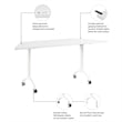 Synergy 72-inch Trapezoid Modular Conference Table in White - Engineered Wood