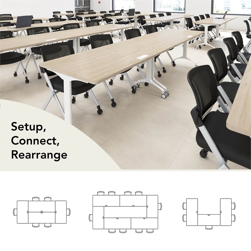 Synergy 60-inch Rectangle Modular Conference Table in Elm - Engineered Wood