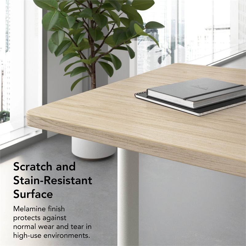 Synergy 60-inch Rectangle Modular Conference Table in Elm - Engineered Wood