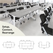 Synergy 60-inch Rectangle Modular Conference Table in Gray - Engineered Wood
