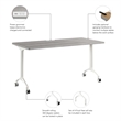 Synergy 60-inch Rectangle Modular Conference Table in Gray - Engineered Wood