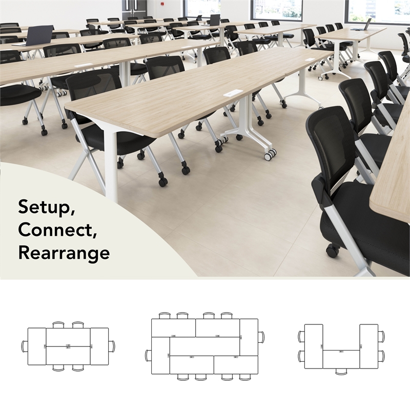 Synergy 72-inch Rectangle Modular Conference Table in Elm - Engineered Wood