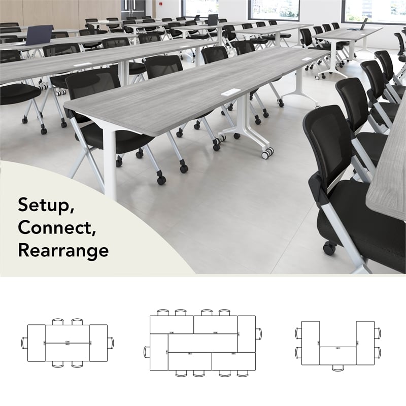 Synergy 72-inch Rectangle Modular Conference Table in Gray - Engineered Wood