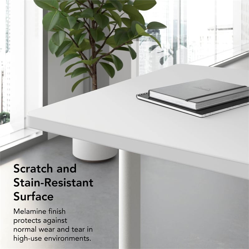 Synergy 72-inch Rectangle Modular Conference Table in White - Engineered Wood