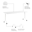 Synergy 72-inch Rectangle Modular Conference Table in White - Engineered Wood