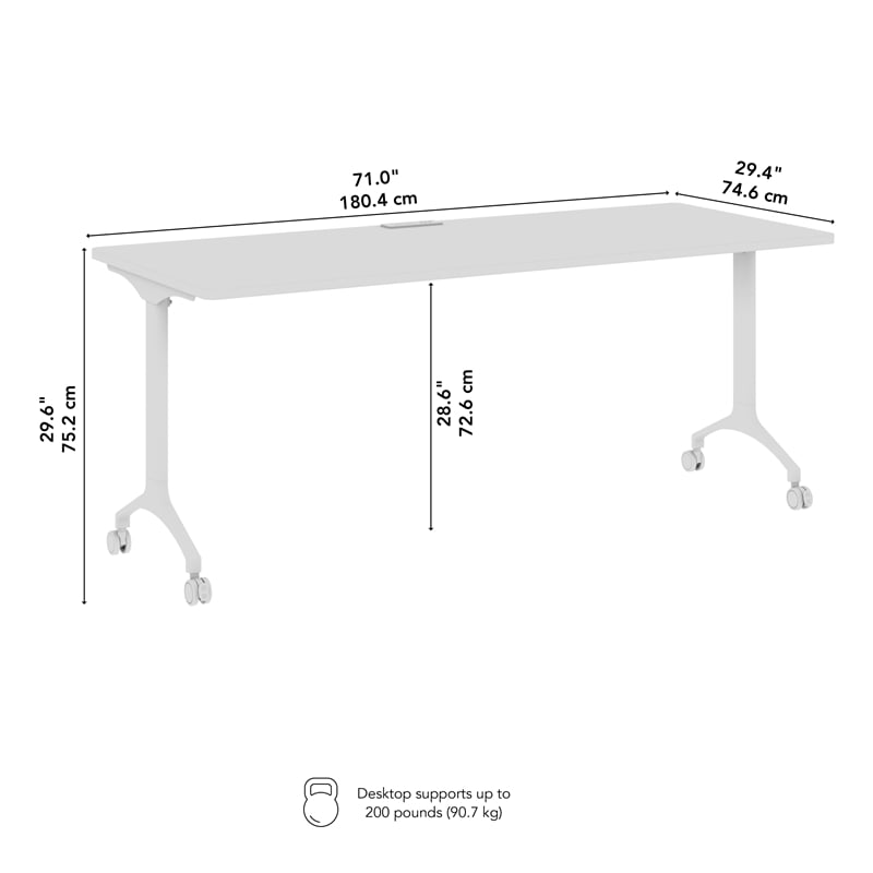 Synergy 72-inch Rectangle Modular Conference Table in White - Engineered Wood