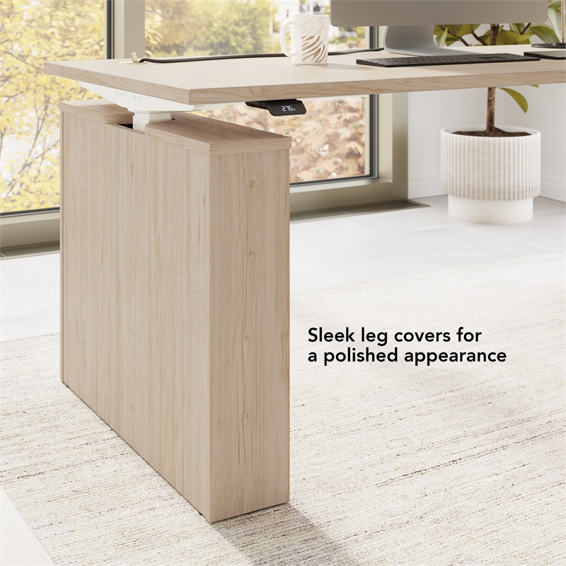 Stratus 60W X 30D Adjustable Standing Desk in Natural Elm Engineered Wood