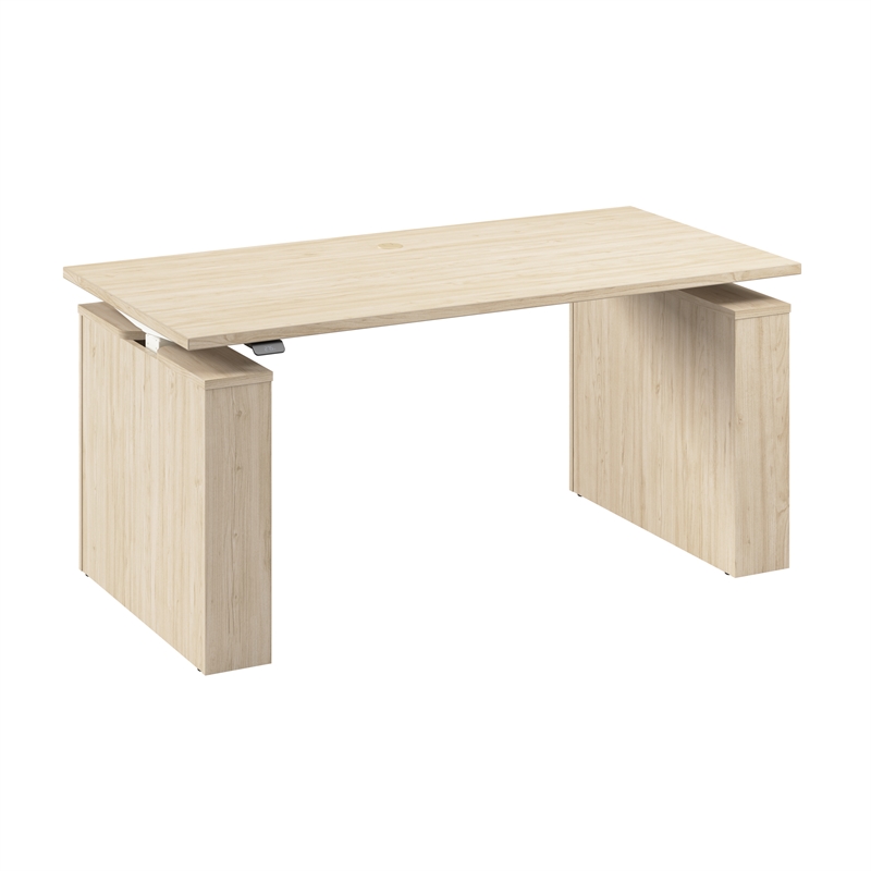 Stratus 60W X 30D Adjustable Standing Desk in Natural Elm Engineered Wood