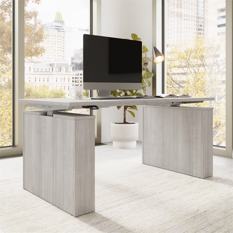 Stratus 60W X 30D Adjustable Standing Desk in Platinum Gray - Engineered Wood