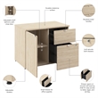 Stratus 30W Storage Cabinet with Drawers in Natural Elm - Engineered Wood