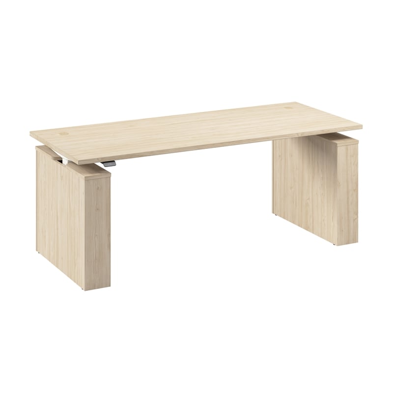 Stratus 72W x 30D Adjustable Standing Desk in Natural Elm - Engineered Wood