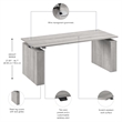 Stratus 72W x 30D Adjustable Standing Desk in Platinum Gray - Engineered Wood