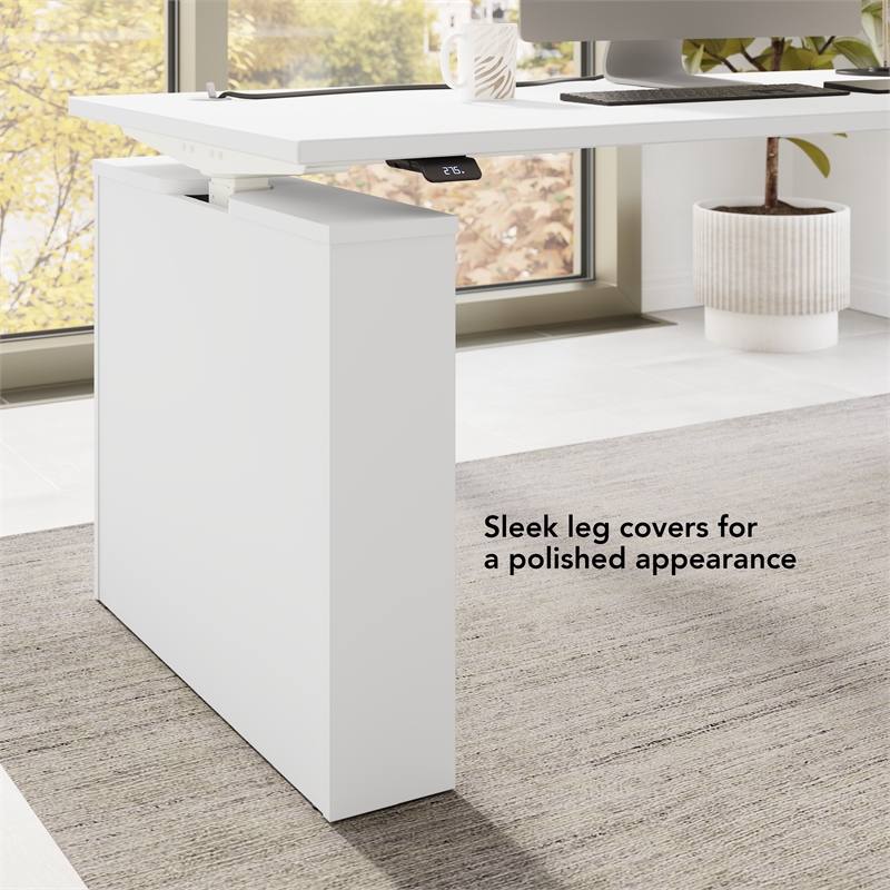 Stratus 72W x 30D Adjustable Standing Desk in White - Engineered Wood