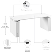 Stratus 72W x 30D Adjustable Standing Desk in White - Engineered Wood