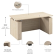 Stratus 60W Standing Desk with Modesty Panel in Natural Elm - Engineered Wood