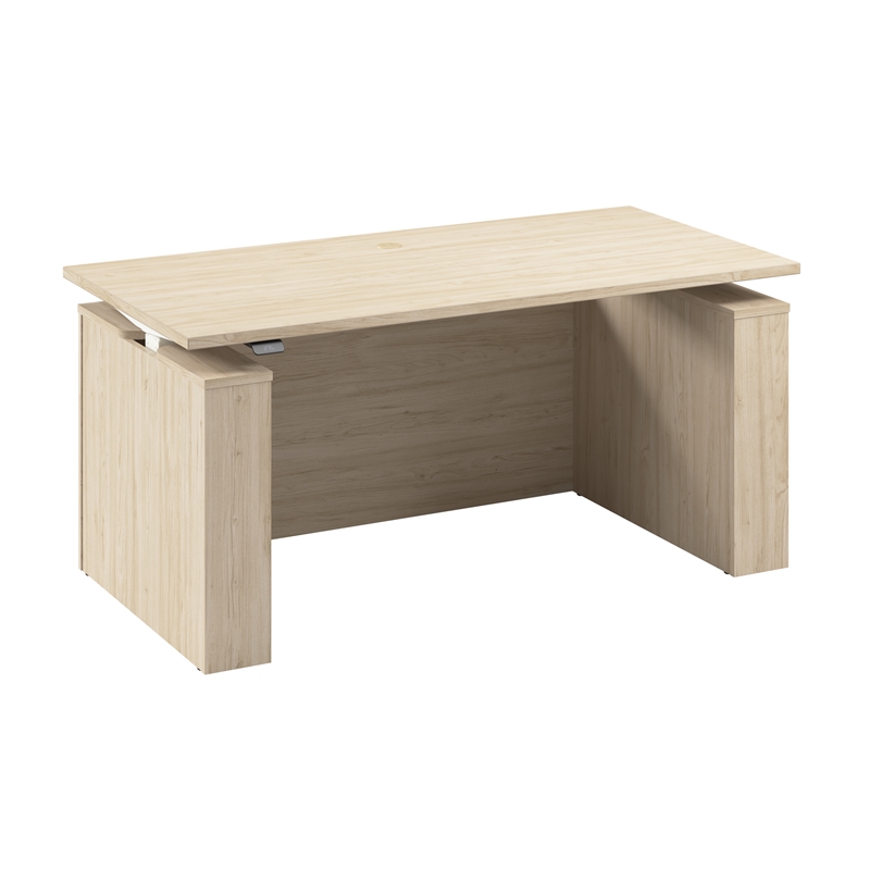 Stratus 60W Standing Desk with Modesty Panel in Natural Elm - Engineered Wood