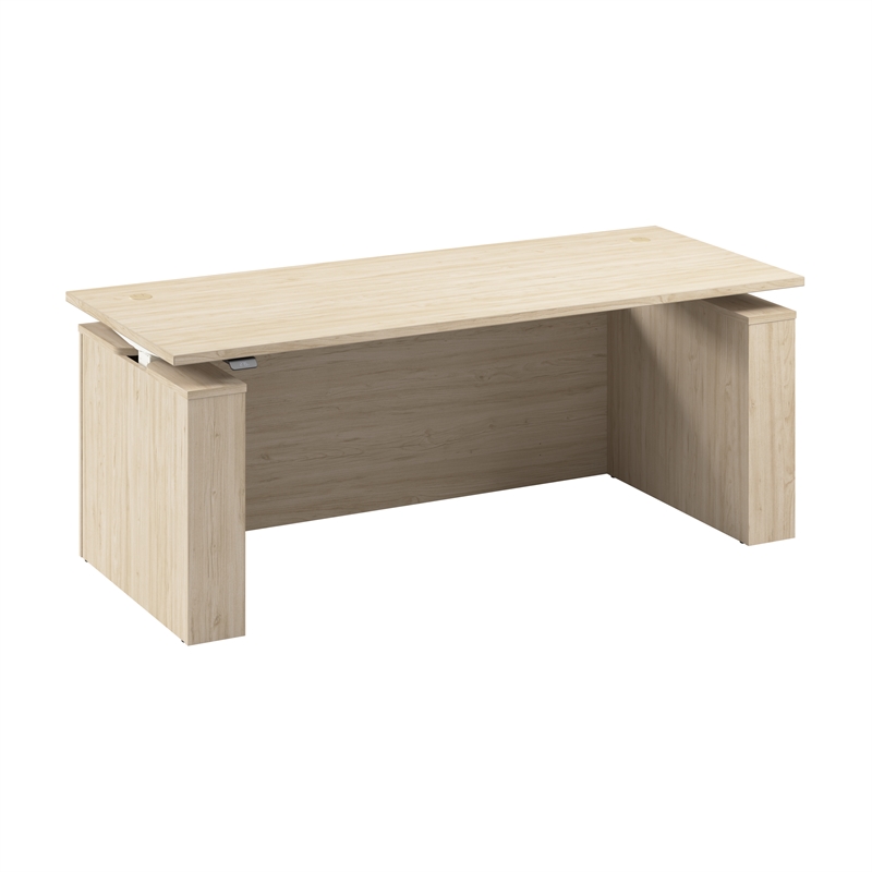 Stratus 72W Standing Desk with Modesty Panel in Natural Elm - Engineered Wood