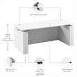 Stratus 72W Standing Desk with Modesty Panel in White - Engineered Wood