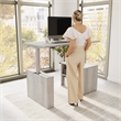 Stratus 60W x 30D Standing Desk with Bookcase in Platinum Gray - Engineered Wood