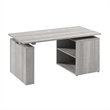 Stratus 60W x 30D Standing Desk with Bookcase in Platinum Gray - Engineered Wood
