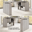 Stratus 72W x 30D Standing Desk with Bookcase in Platinum Gray - Engineered Wood