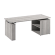 Stratus 72W x 30D Standing Desk with Bookcase in Platinum Gray - Engineered Wood