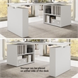 Stratus 72W x 30D Standing Desk with Bookcase in White - Engineered Wood